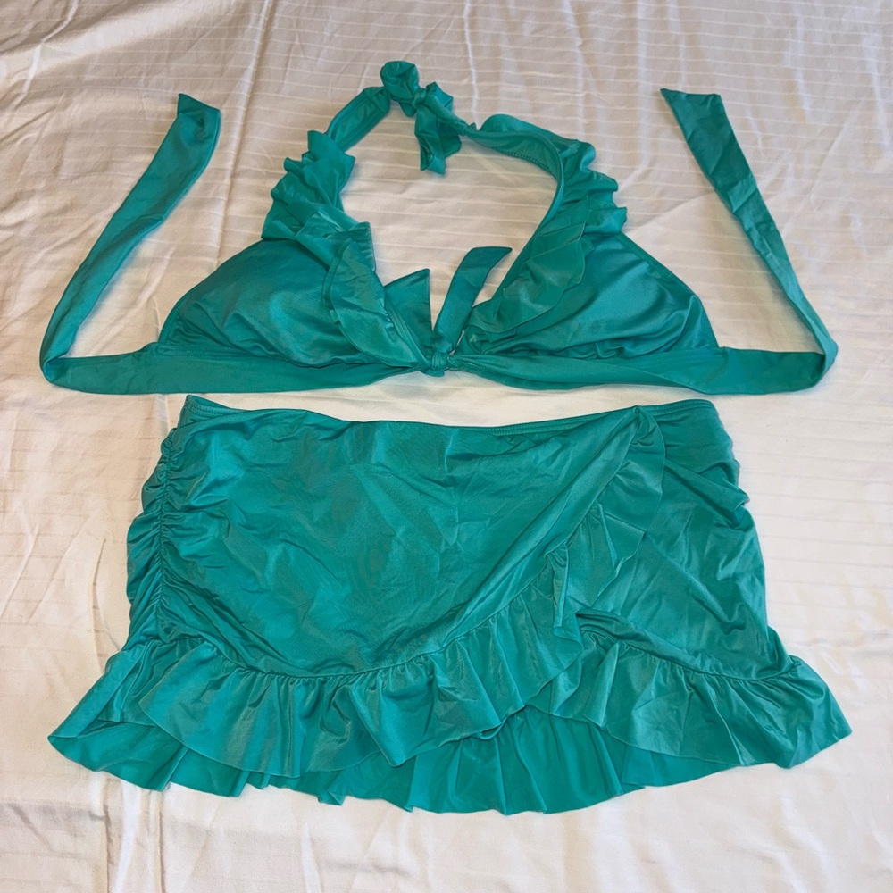 Teal Halter Bikini Set
